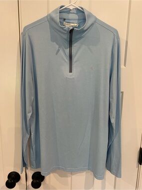 Criquet Men's Light Blue Quarter Zip Pullover